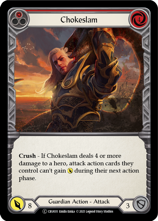 Chokeslam (Red) (Rainbow Foil) [CRU035-RF] Unlimited Rainbow Foil | Devastation Store