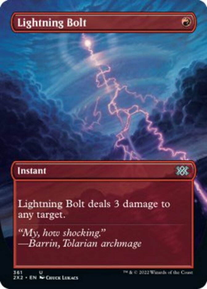 Lightning Bolt (Borderless Alternate Art) [Double Masters 2022] | Devastation Store