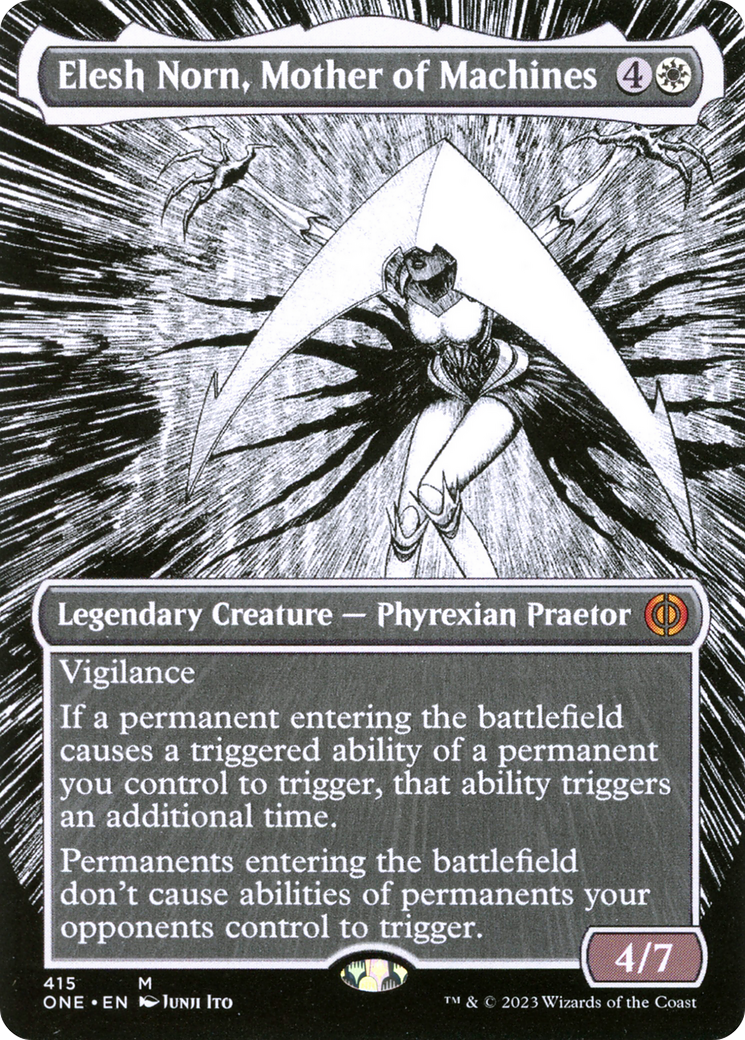 Elesh Norn, Mother of Machines (Borderless Manga) [Phyrexia: All Will Be One] | Devastation Store