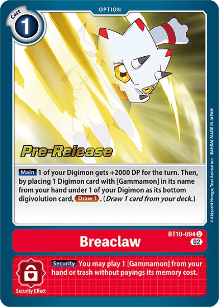 Breaclaw [BT10-094] [Xros Encounter Pre-Release Cards] | Devastation Store