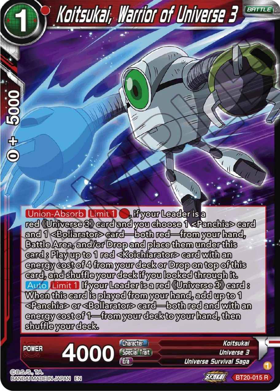 Koitsukai, Warrior of Universe 3 (BT20-015) [Power Absorbed] | Devastation Store