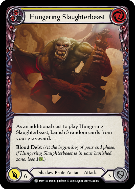 Hungering Slaughterbeast (Yellow) [MON148] 1st Edition Normal - Devastation Store | Devastation Store