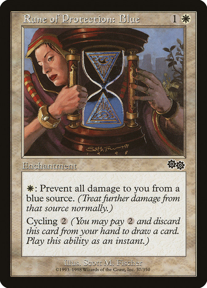 Rune of Protection: Blue [Urza's Saga] - Devastation Store | Devastation Store