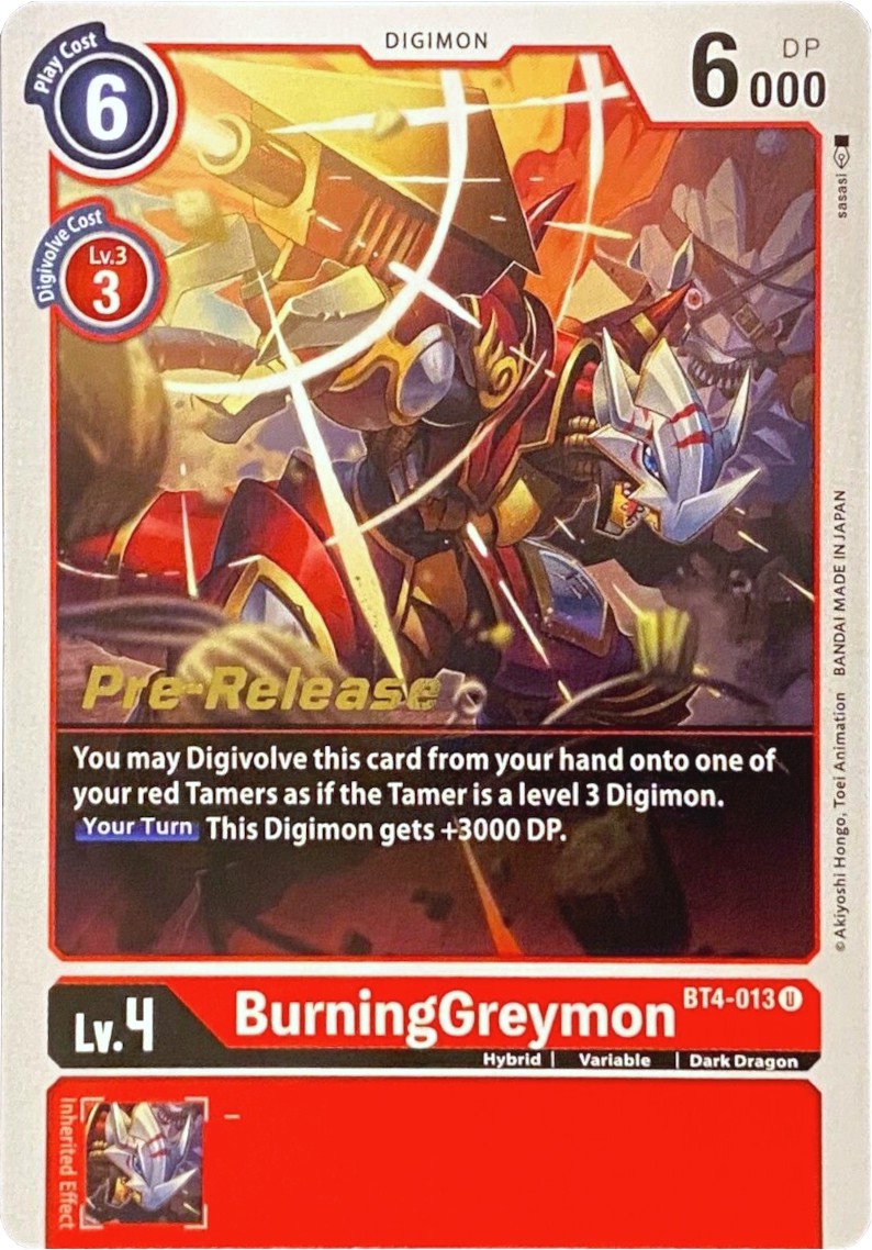 BurningGreymon [BT4-013] [Great Legend Pre-Release Promos] | Devastation Store
