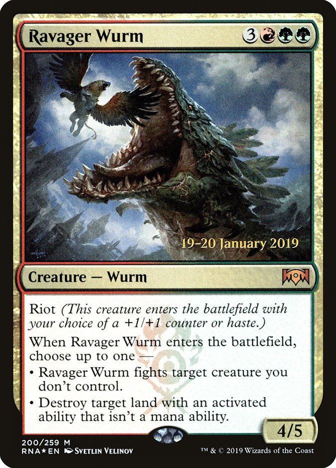 Ravager Wurm [Ravnica Allegiance Prerelease Promos] | Devastation Store