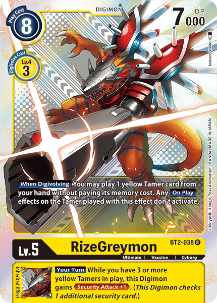 RizeGreymon [BT2-038] (Premium Pack) [Release Special Booster Ver.1.5] | Devastation Store