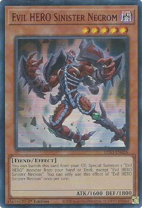 Evil HERO Sinister Necrom (Red) [LDS3-EN026] Ultra Rare | Devastation Store
