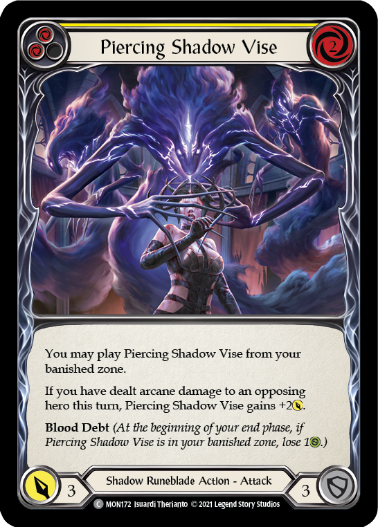 Piercing Shadow Vise (Yellow) (Rainbow Foil) [MON172-RF] 1st Edition Rainbow Foil - Devastation Store | Devastation Store