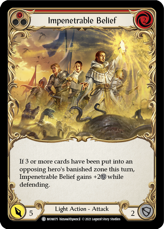 Impenetrable Belief (Red) [MON075] 1st Edition Normal - Devastation Store | Devastation Store