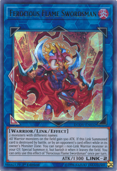 Ferocious Flame Swordsman [DUOV-EN032] Ultra Rare | Devastation Store