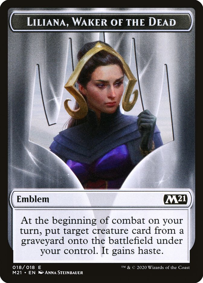 Liliana, Waker of the Dead Emblem [Core Set 2021 Tokens] | Devastation Store