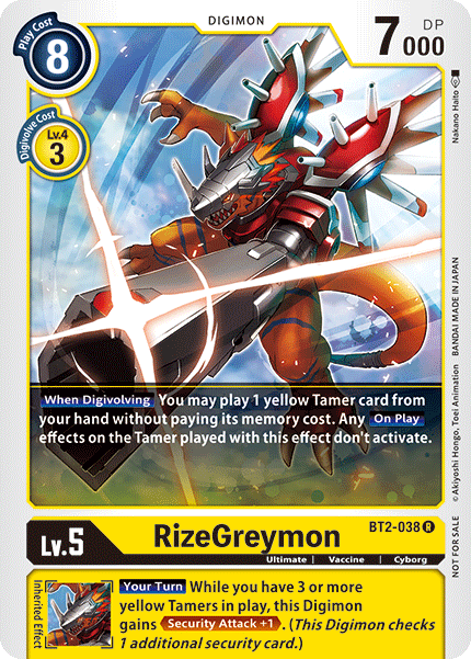 RizeGreymon [BT2-038] (Tournament Pack) [Release Special Booster Ver.1.5 Promos] | Devastation Store