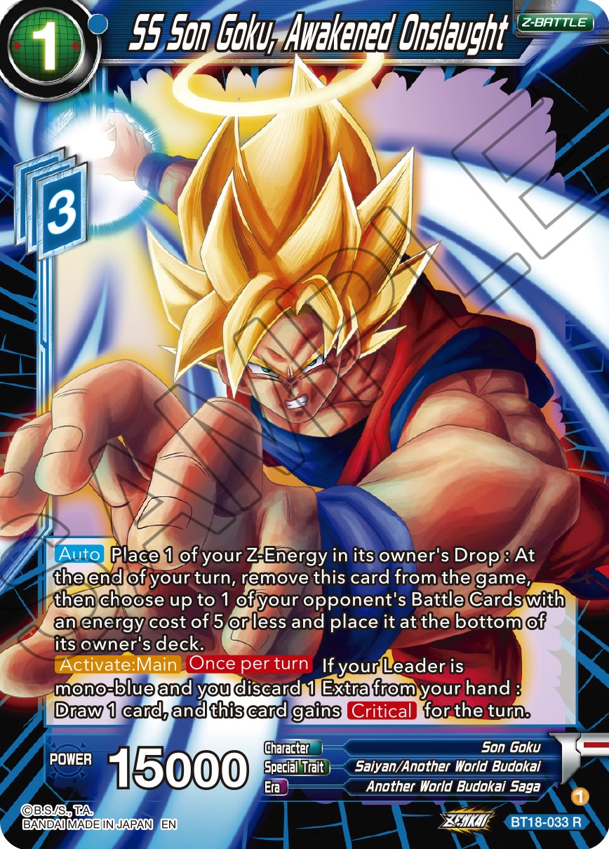 SS Son Goku, Awakened Onslaught (BT18-033) [Dawn of the Z-Legends] | Devastation Store