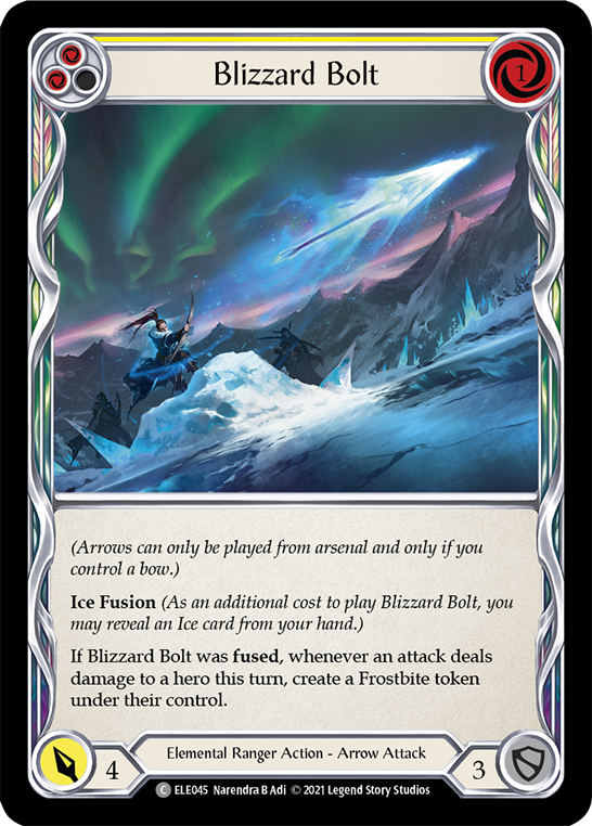 Blizzard Bolt (Yellow) [ELE045] (Tales of Aria)  1st Edition Rainbow Foil | Devastation Store
