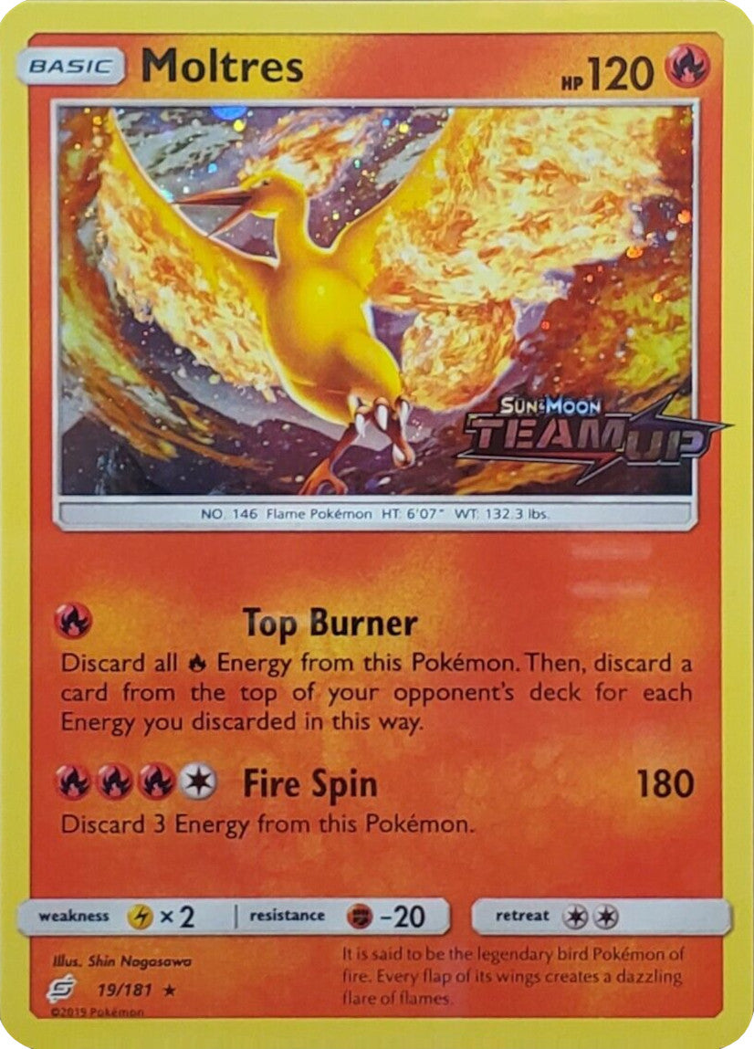Moltres (19/181) (Stamped) [Sun & Moon: Team Up] | Devastation Store