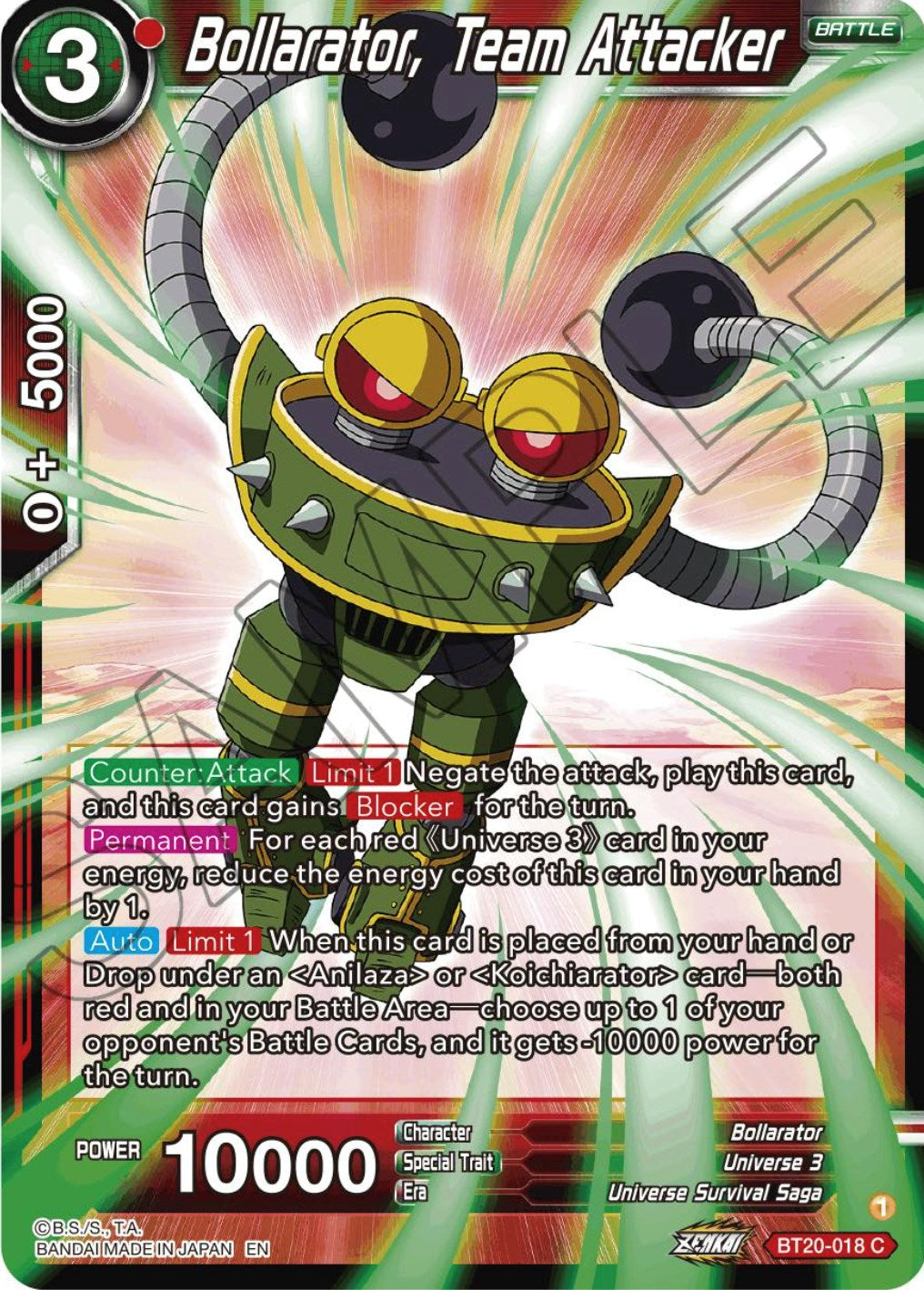 Bollarator, Team Attacker (BT20-018) [Power Absorbed] | Devastation Store