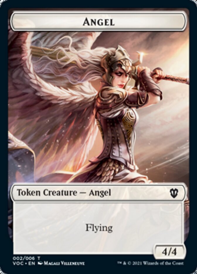 Angel // Clue Double-sided Token [Innistrad: Crimson Vow Commander Tokens] | Devastation Store