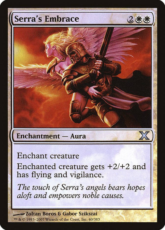 Serra's Embrace (Premium Foil) [Tenth Edition] | Devastation Store