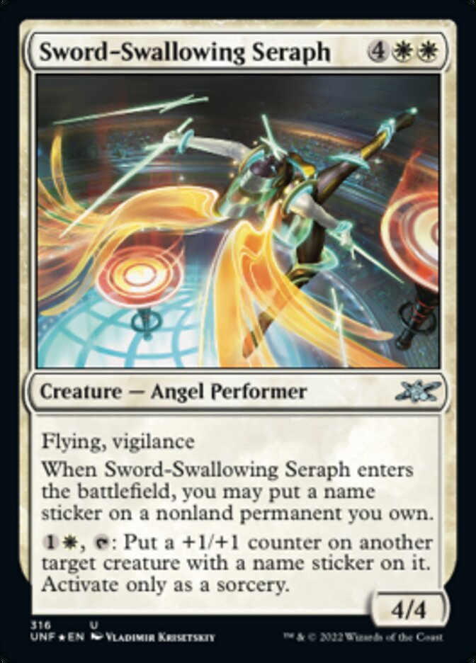 Sword-Swallowing Seraph (Galaxy Foil) [Unfinity] | Devastation Store