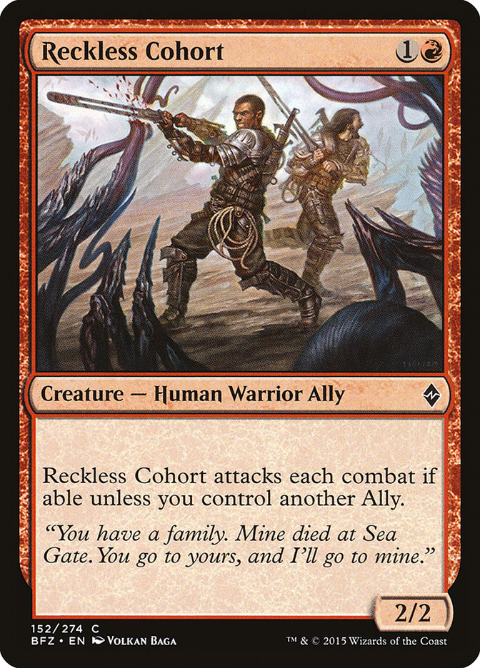 Reckless Cohort [Battle for Zendikar] - Devastation Store | Devastation Store