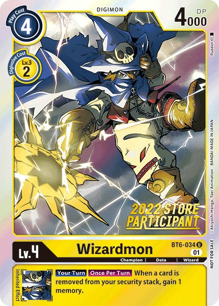 Wizardmon [BT6-034] (2022 Store Participant) [Double Diamond Promos] | Devastation Store