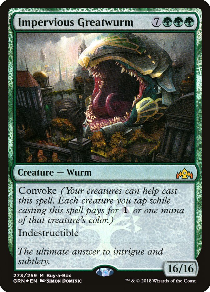 Impervious Greatwurm (Buy-A-Box) [Guilds of Ravnica] | Devastation Store