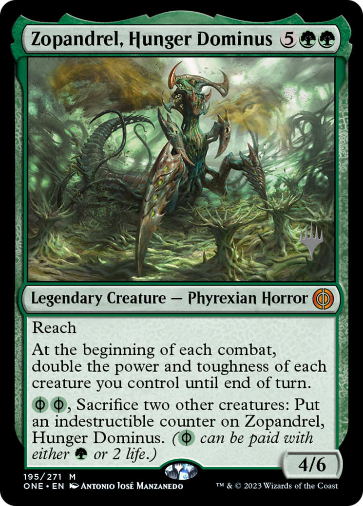 Zopandrel, Hunger Dominus (Promo Pack) [Phyrexia: All Will Be One Promos] | Devastation Store