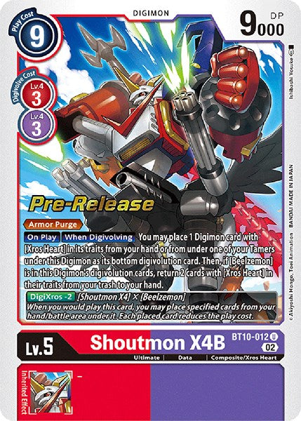 Shoutmon X4B [BT10-012] [Xros Encounter Pre-Release Cards] | Devastation Store