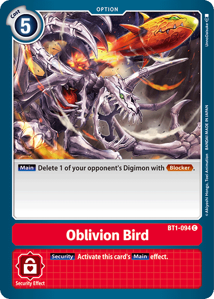 Oblivion Bird [BT1-094] [Release Special Booster Ver.1.0] | Devastation Store
