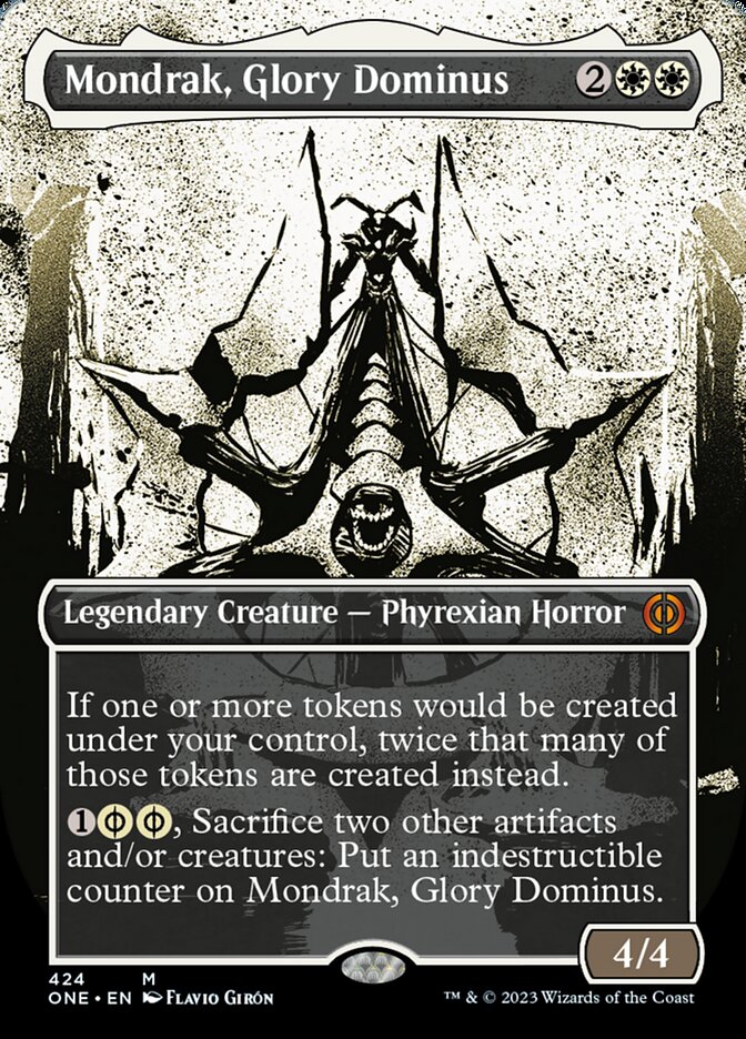 Mondrak, Glory Dominus (Borderless Ichor Step-and-Compleat Foil) [Phyrexia: All Will Be One] | Devastation Store