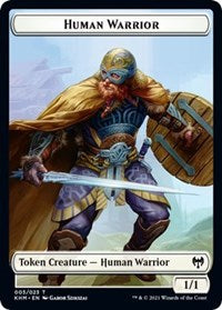 Human Warrior // Zombie Berserker Double-sided Token [Kaldheim Tokens] | Devastation Store