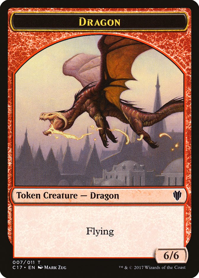 Cat Dragon // Dragon (007) Double-sided Token [Commander 2017 Tokens] | Devastation Store