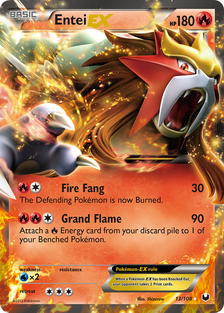 Entei EX (13/108) [Black & White: Dark Explorers] | Devastation Store