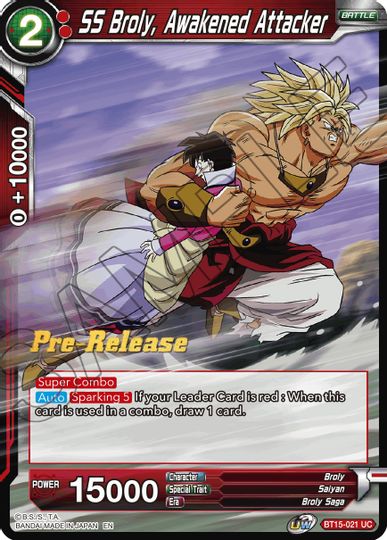 SS Broly, Awakened Attacker (BT15-021) [Saiyan Showdown Prerelease Promos] | Devastation Store