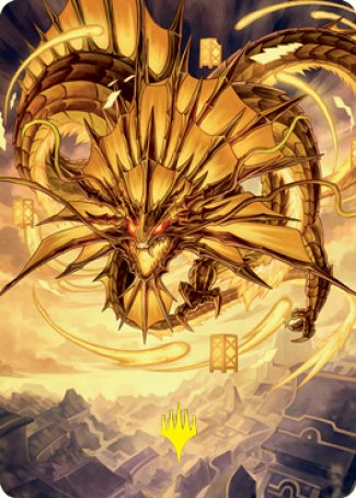 Ao, the Dawn Sky 2 Art Card (Gold-Stamped Signature) [Kamigawa: Neon Dynasty Art Series] | Devastation Store