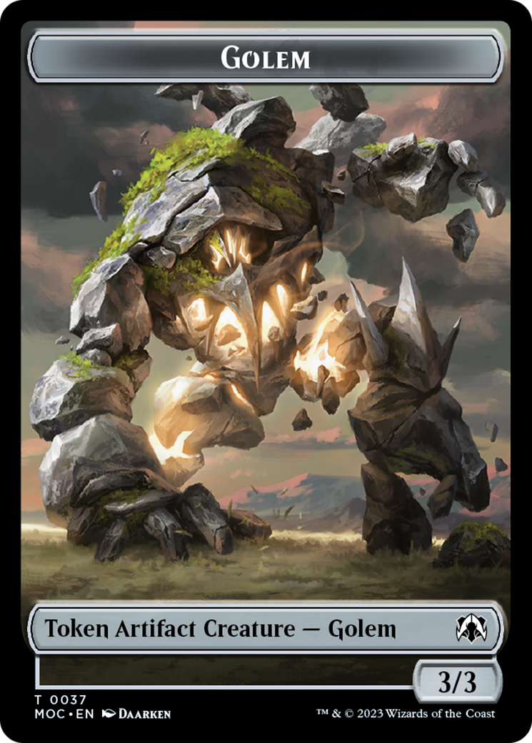 Golem // Blood Double-Sided Token [March of the Machine Commander Tokens] | Devastation Store