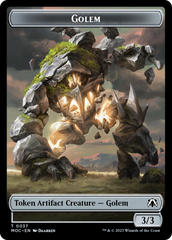 Golem // Clue Double-Sided Token [March of the Machine Commander Tokens] | Devastation Store