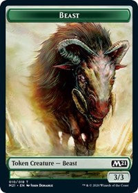Beast // Knight Double-sided Token [Core Set 2021 Tokens] | Devastation Store