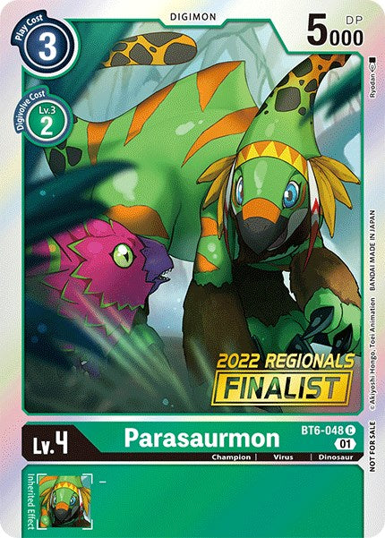 Parasaurmon [BT6-048] (2022 Championship Online Regional) (Online Finalist) [Double Diamond Promos] | Devastation Store