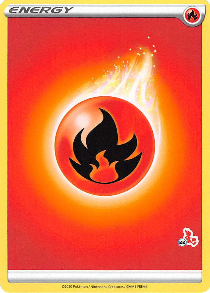 Fire Energy (Cinderace Stamp #22) [Battle Academy 2022] | Devastation Store