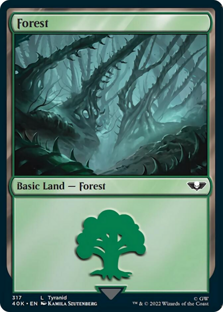 Forest (317) (Surge Foil) [Universes Beyond: Warhammer 40,000] | Devastation Store