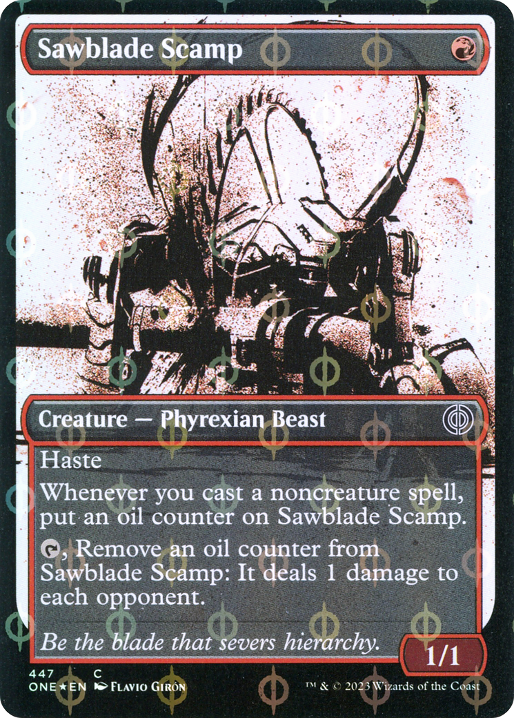 Sawblade Scamp (Showcase Ichor Step-and-Compleat Foil) [Phyrexia: All Will Be One] | Devastation Store