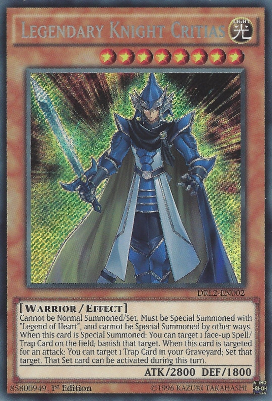 Legendary Knight Critias [DRL2-EN002] Secret Rare | Devastation Store