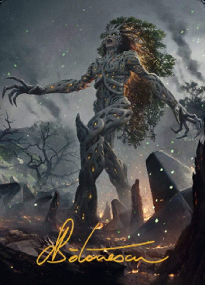 Titania, Gaea Incarnate Art Card (Gold-Stamped Signature) [The Brothers' War Art Series] | Devastation Store