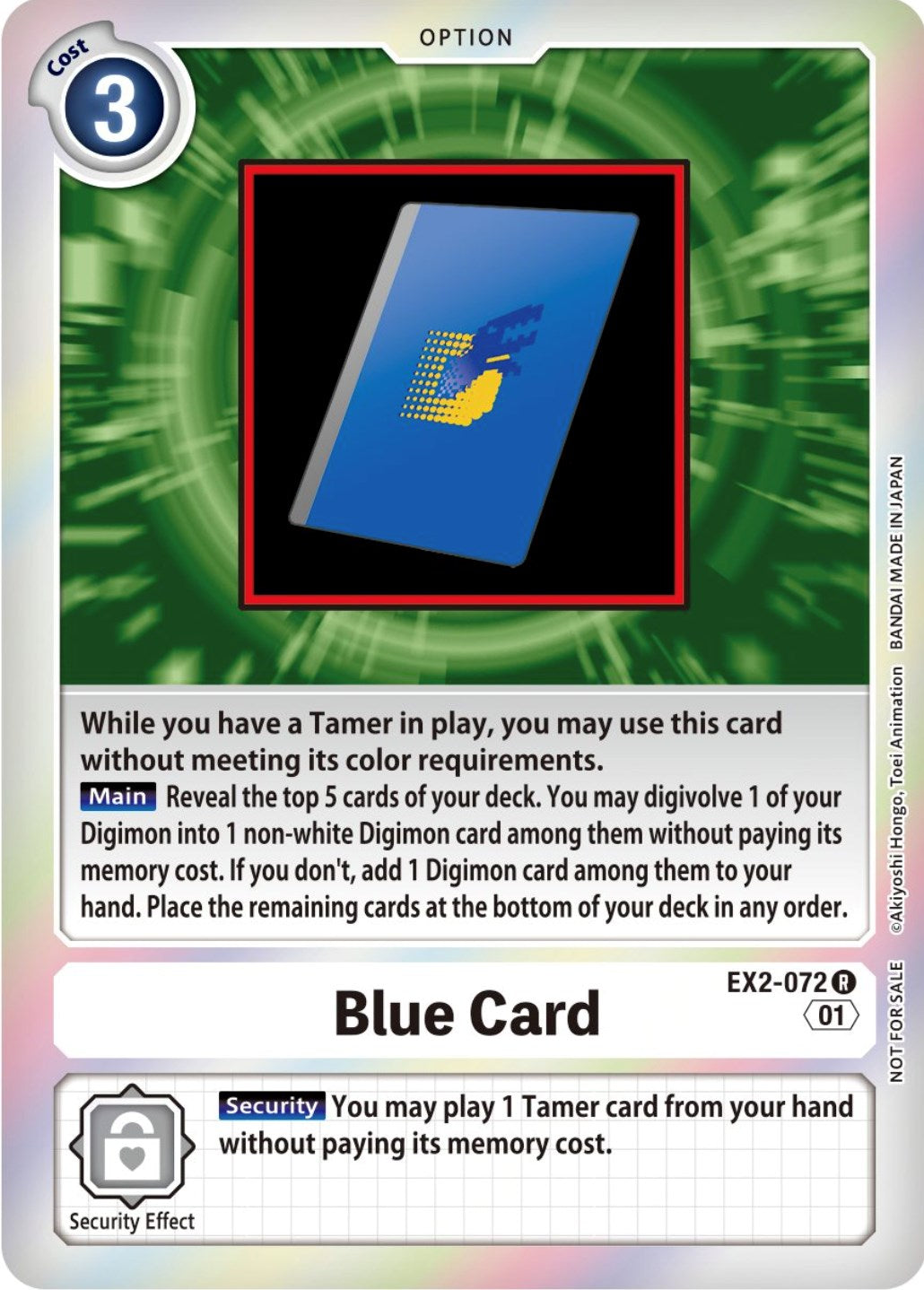 Blue Card [EX2-072] (Event Pack 4) [Digital Hazard Promos] | Devastation Store