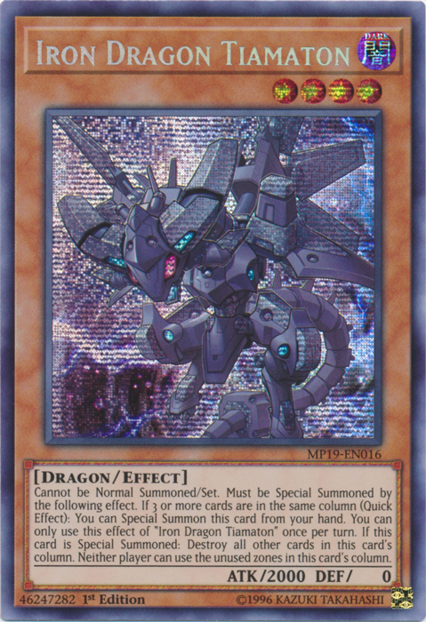 Iron Dragon Tiamaton [MP19-EN016] Prismatic Secret Rare | Devastation Store