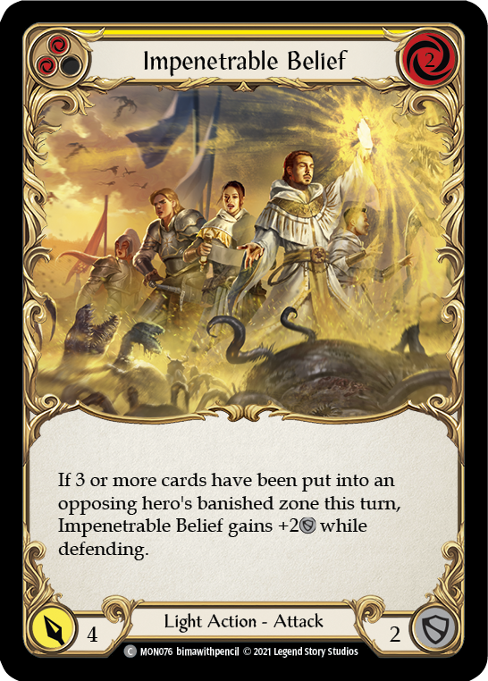 Impenetrable Belief (Yellow) [MON076] 1st Edition Normal - Devastation Store | Devastation Store