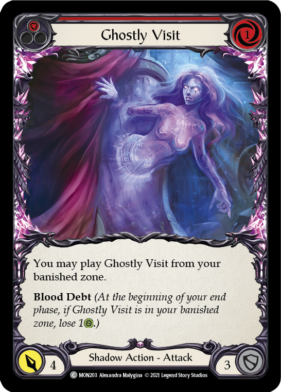 Ghostly Visit (Red) (Rainbow Foil) [MON203-RF] 1st Edition Rainbow Foil - Devastation Store | Devastation Store