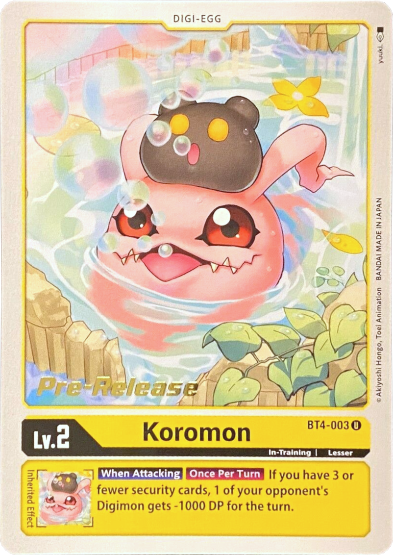 Koromon [BT4-003] [Great Legend Pre-Release Promos] | Devastation Store