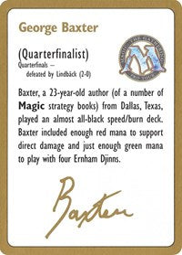 1996 George Baxter Biography Card [World Championship Decks] | Devastation Store